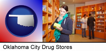 a drug store pharmacist and customers in Oklahoma City, OK